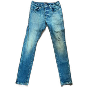 Purple Brand Style P001 - Mid Wash Buttonfly - mild distressed Slim mens…
